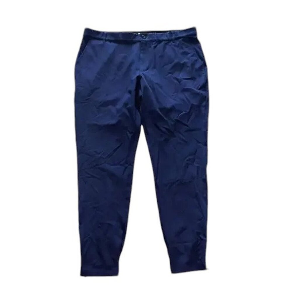 Pins & Aces Men's Golf Joggers Pant Flat-Front Navy Blue Size 36 Zip ankles